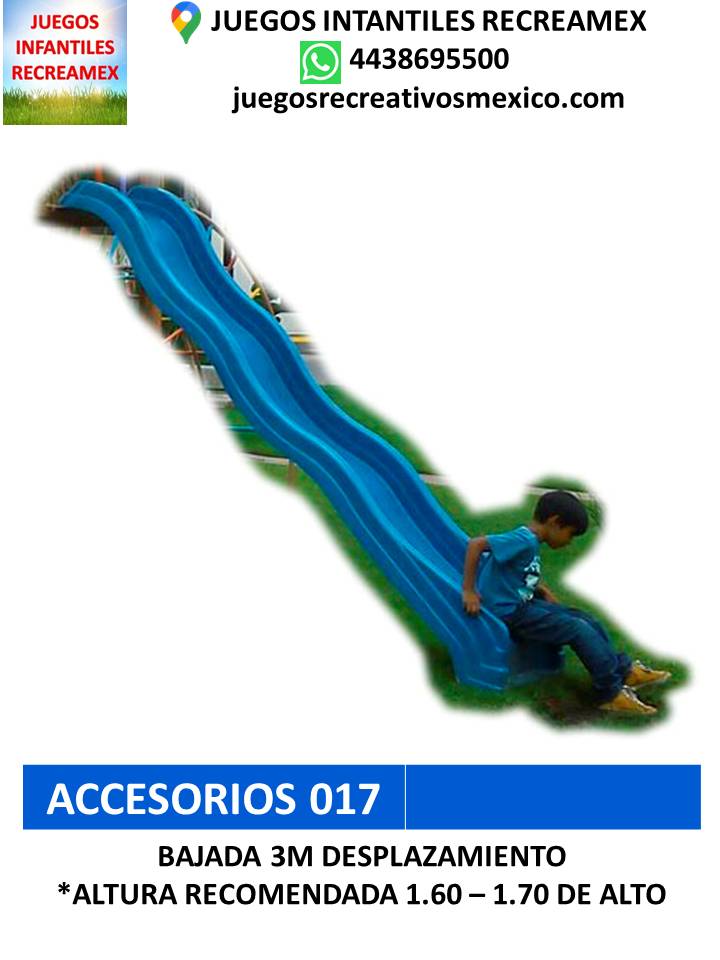 bajada resbaladilla 1.70 de alto